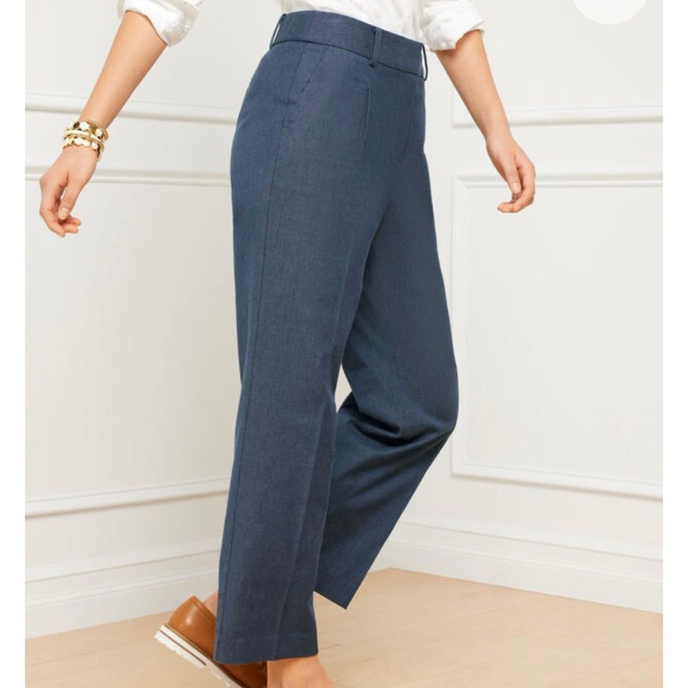 Talbots Women's Wide Leg Trousers in Navy